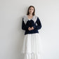 lace collar knit cardigan