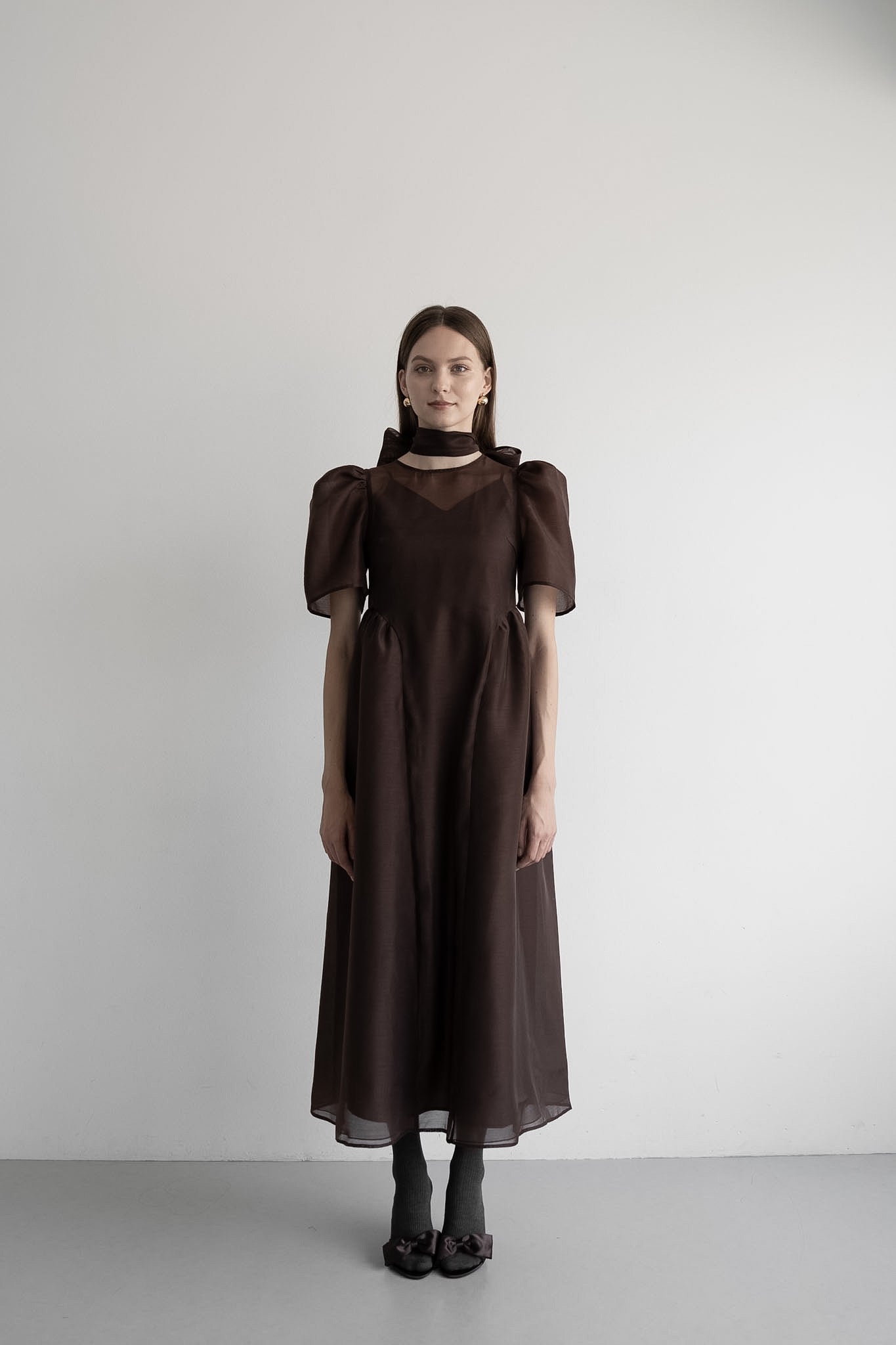 tulle choker flare dress