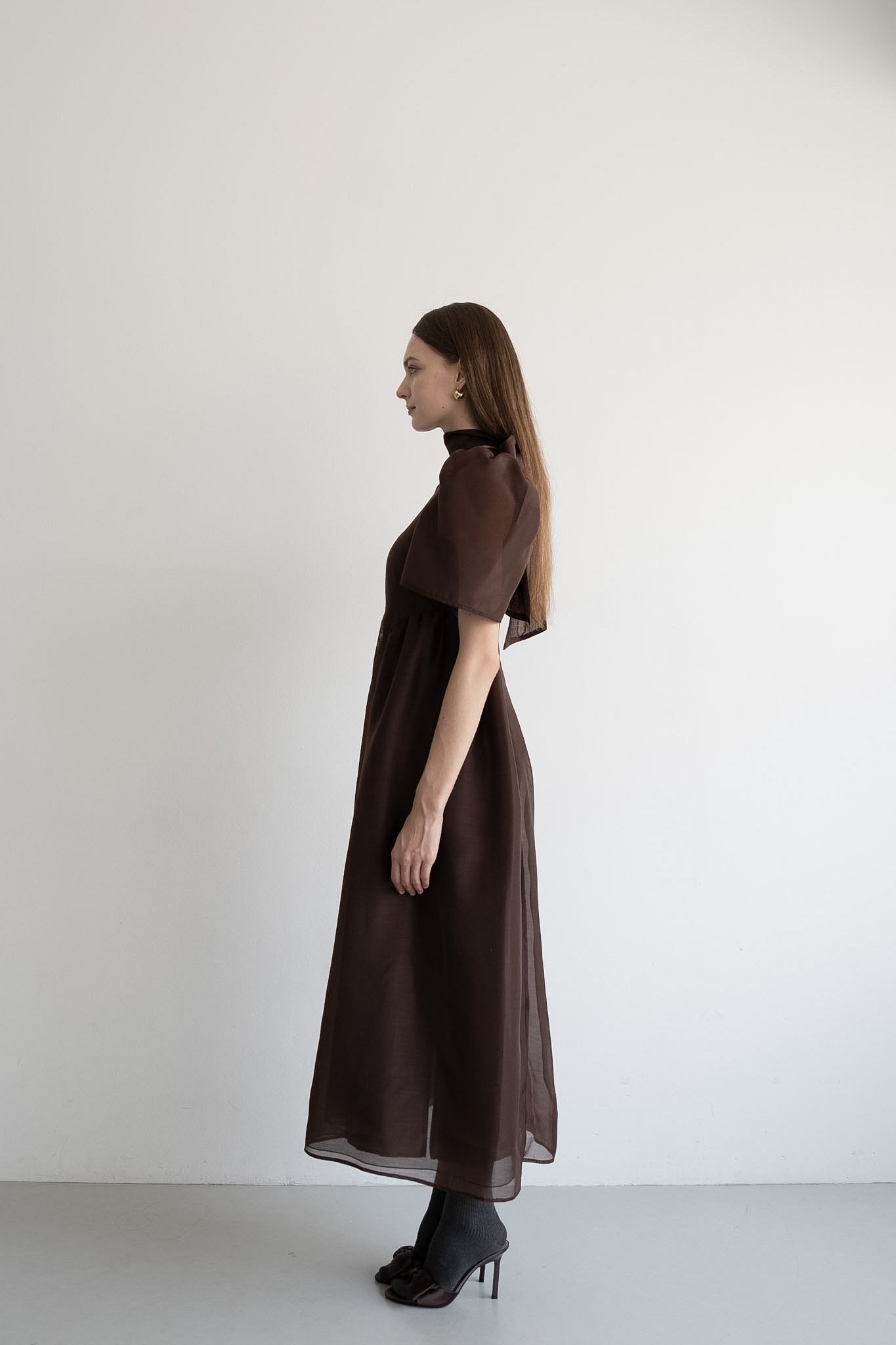 tulle choker flare dress