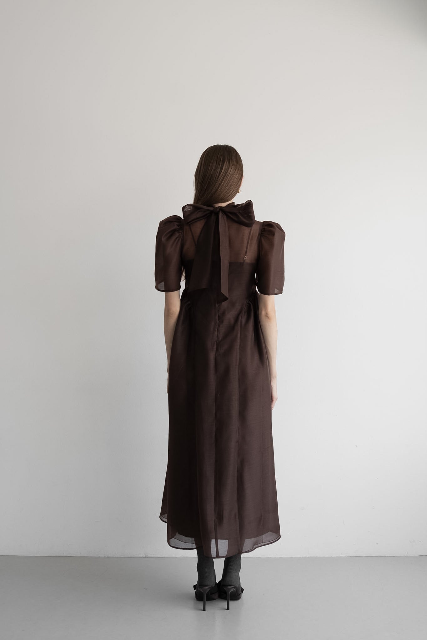 tulle choker flare dress