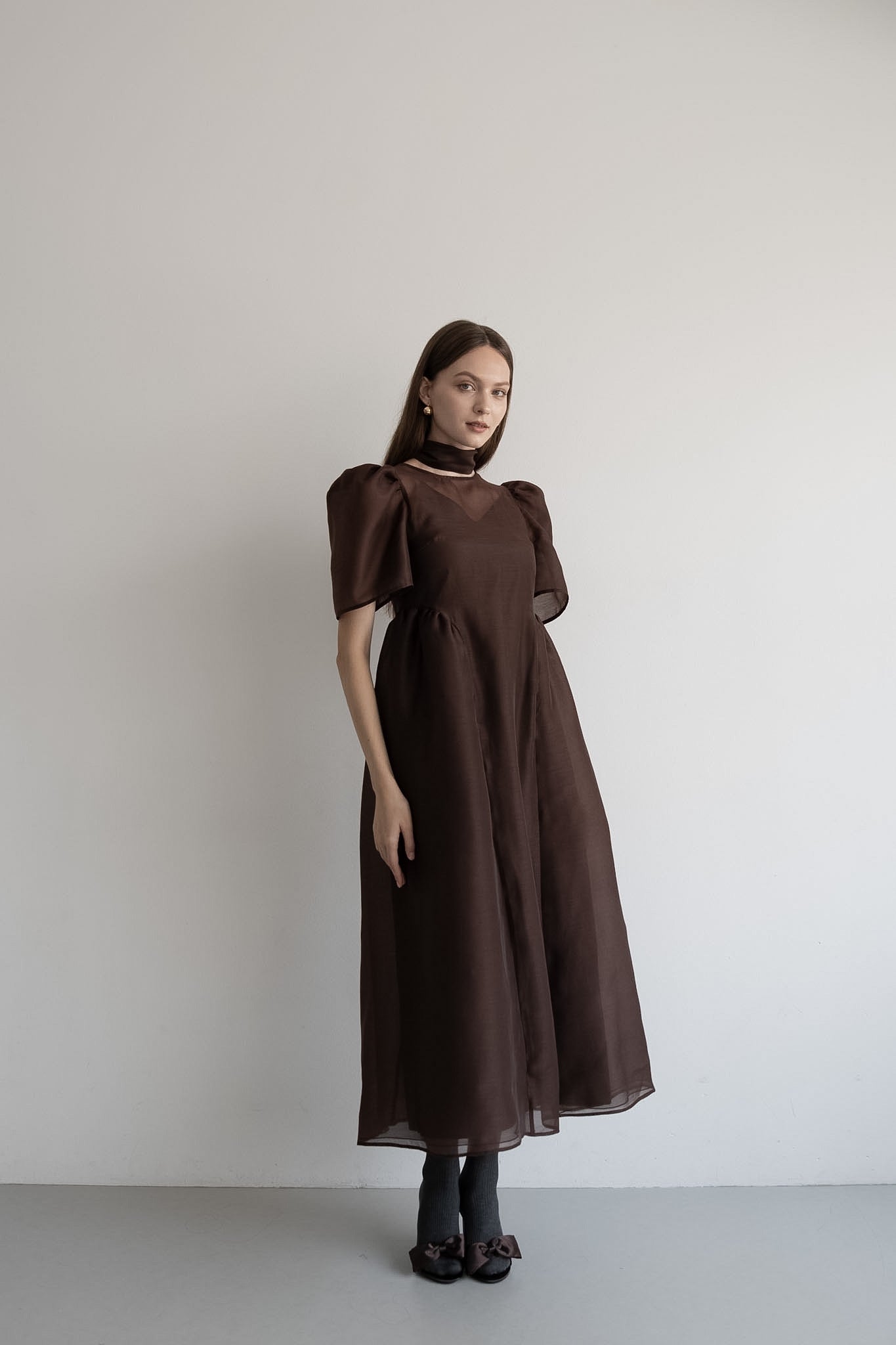 tulle choker flare dress