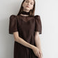 tulle choker flare dress