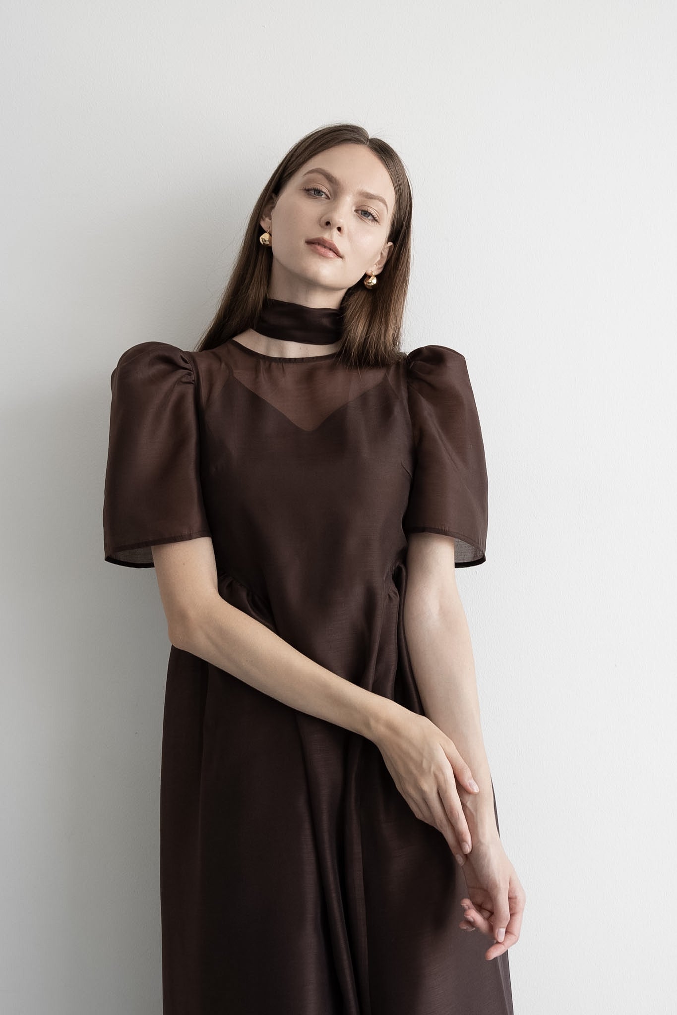 tulle choker flare dress