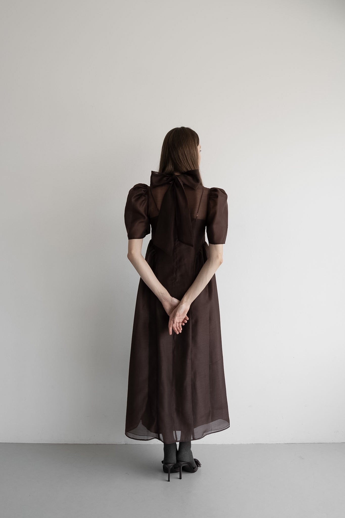tulle choker flare dress