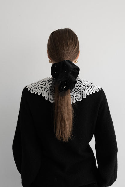 bijou dot velour scrunchie
