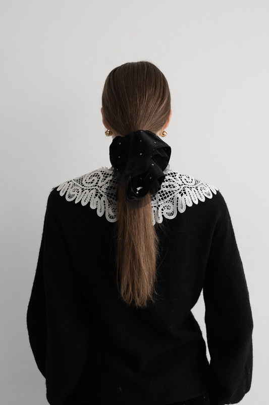 bijou dot velour scrunchie