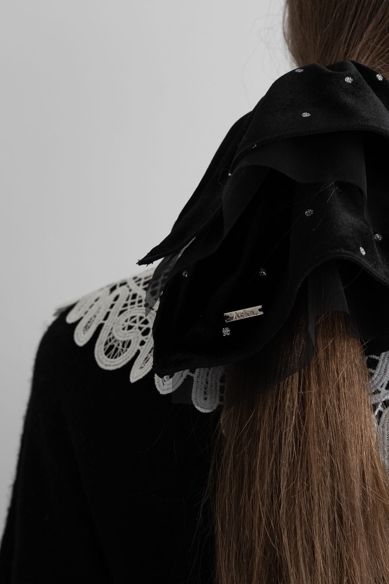 bijou dot velour scrunchie