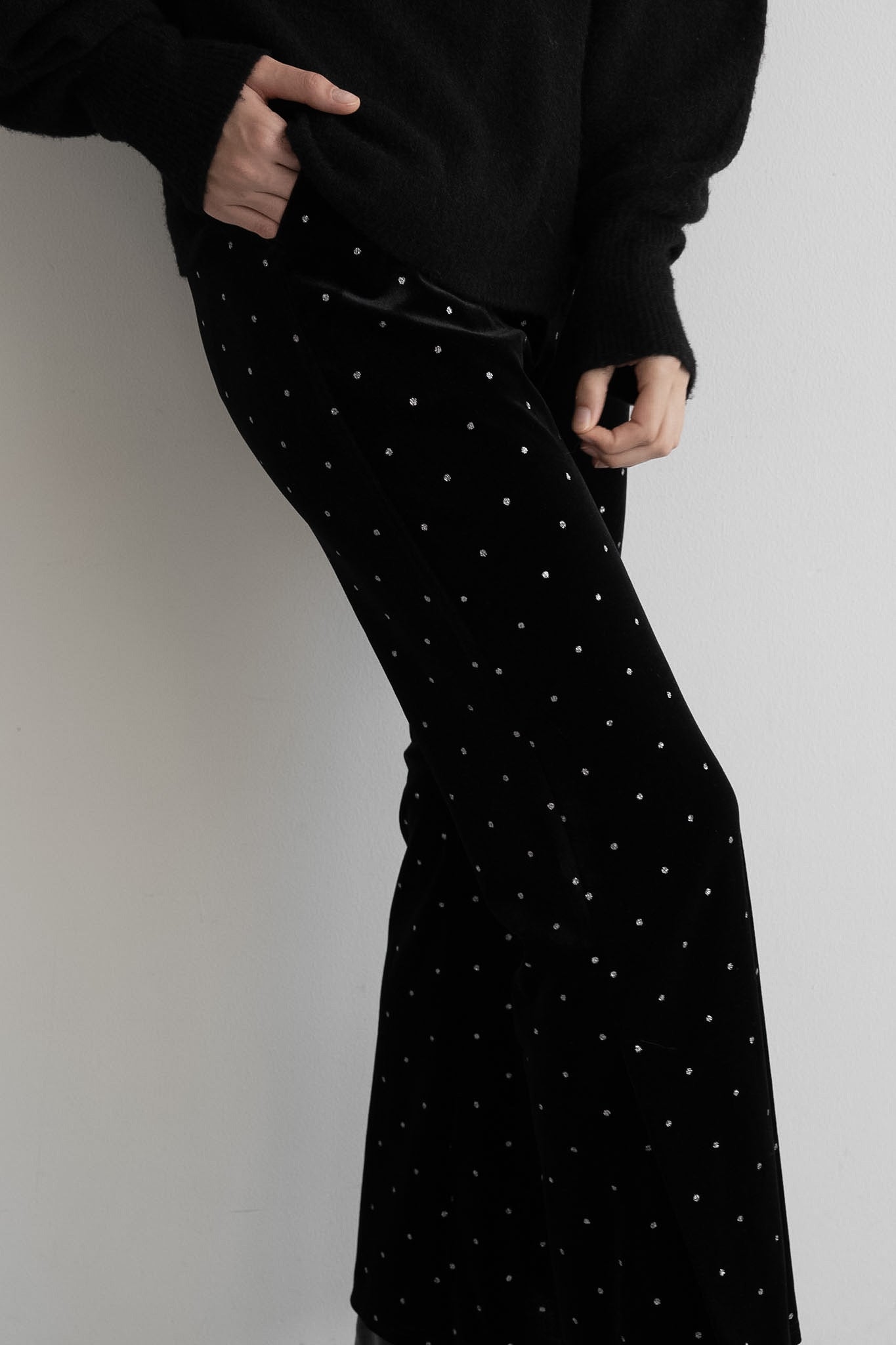 bijou dot velour pants