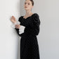 bijou dot velour frill dress