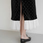 bijou dot velour frill dress