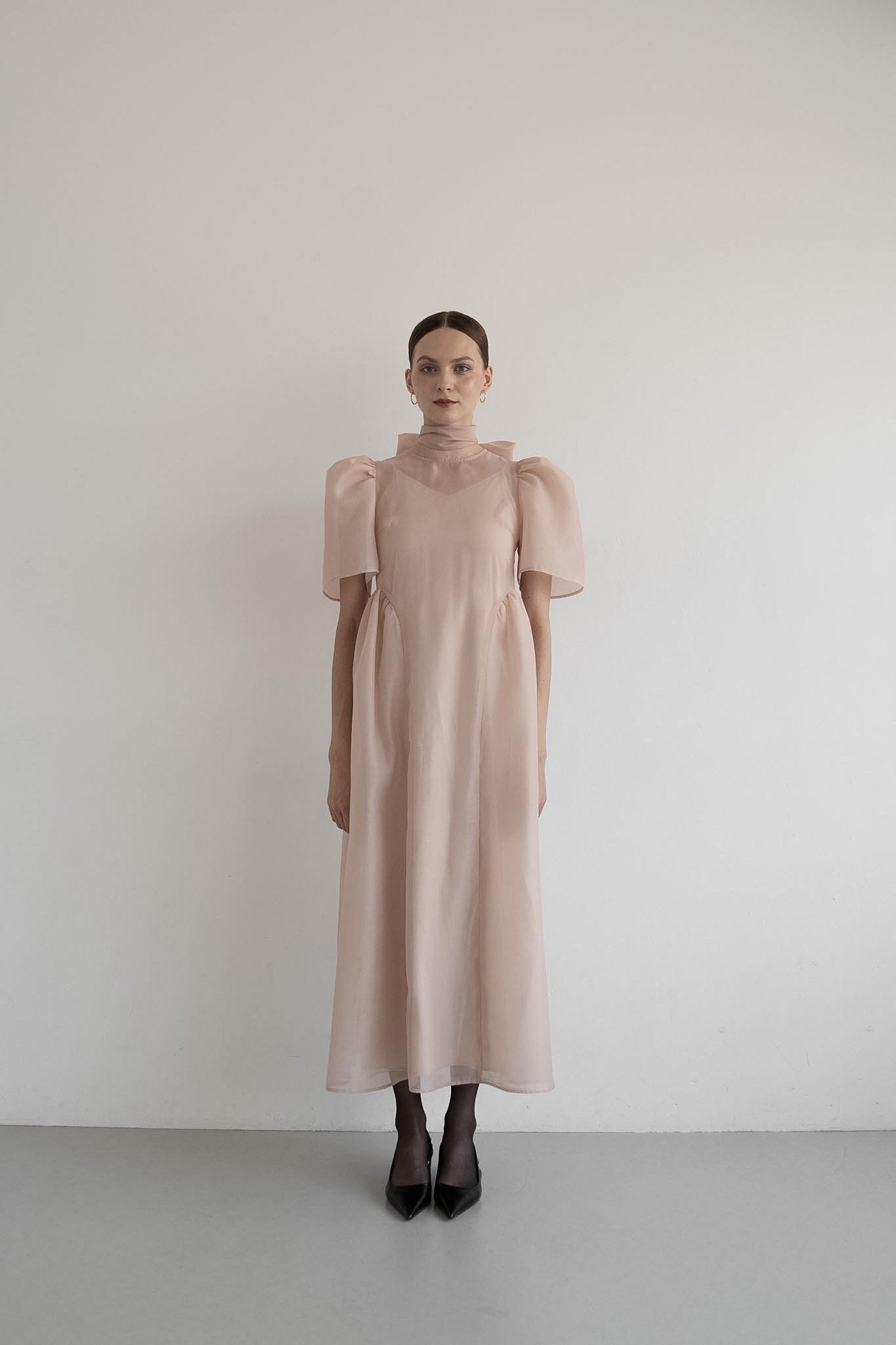 tulle choker flare dress