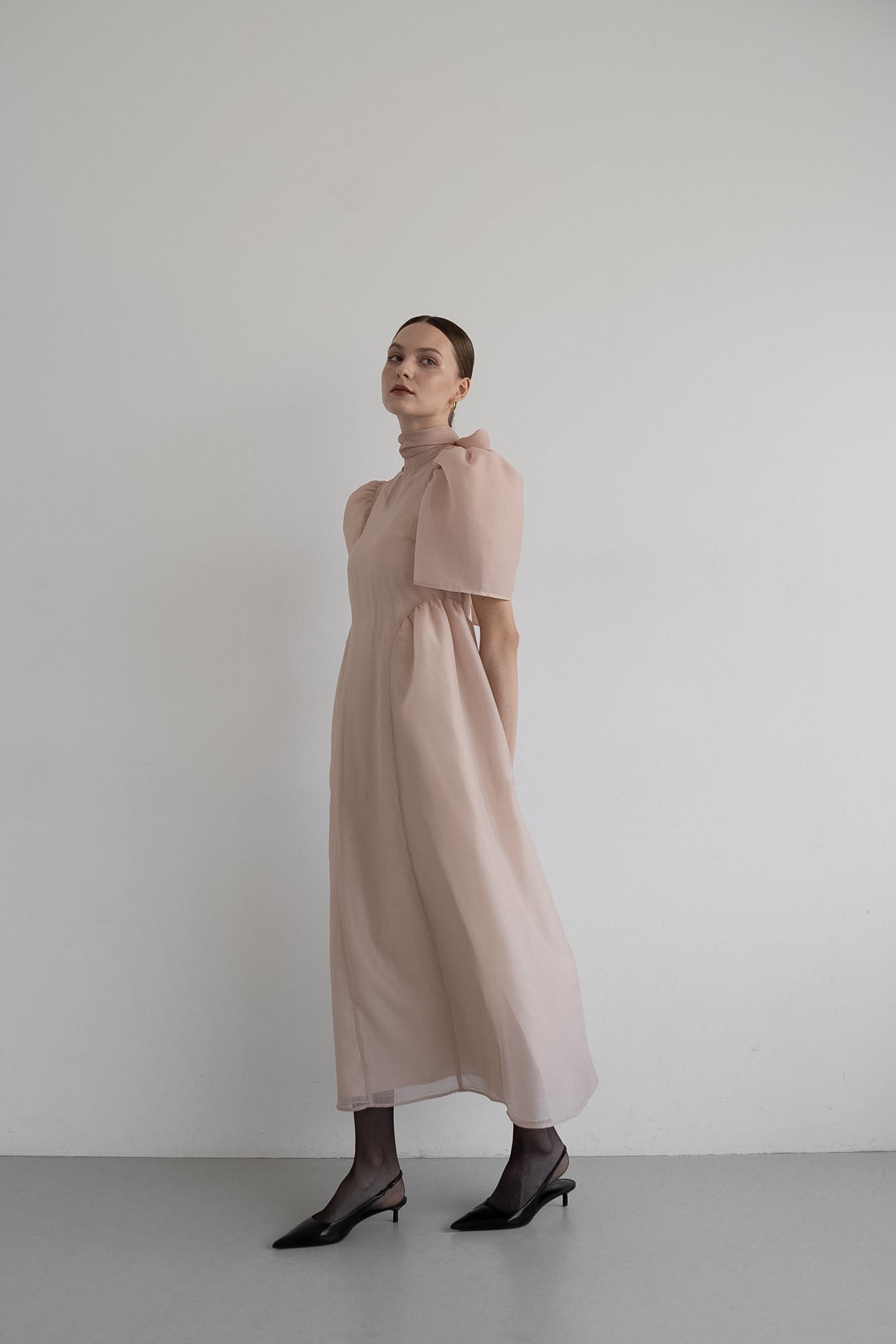 tulle choker flare dress