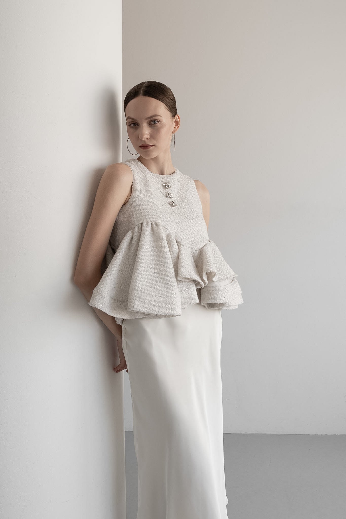 glitter tweed peplum tops – Acka online store