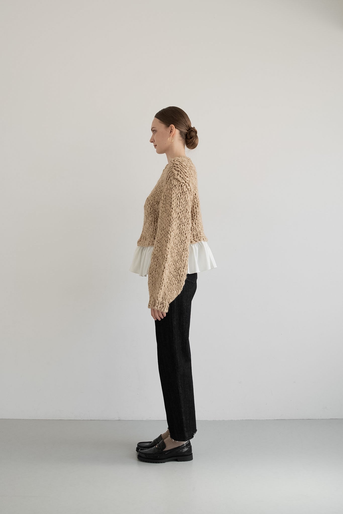 frill hand knit cardigan