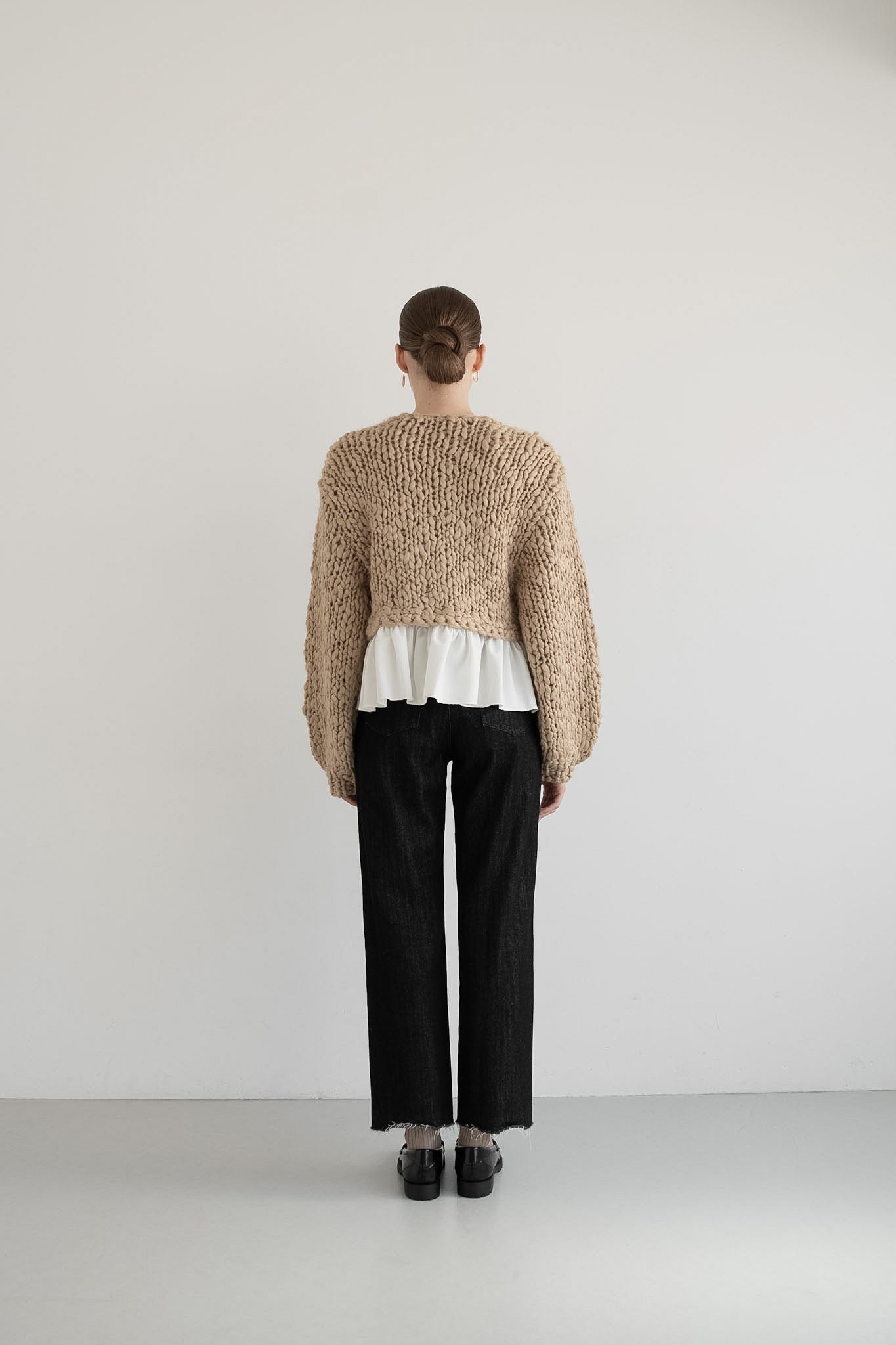 frill hand knit cardigan