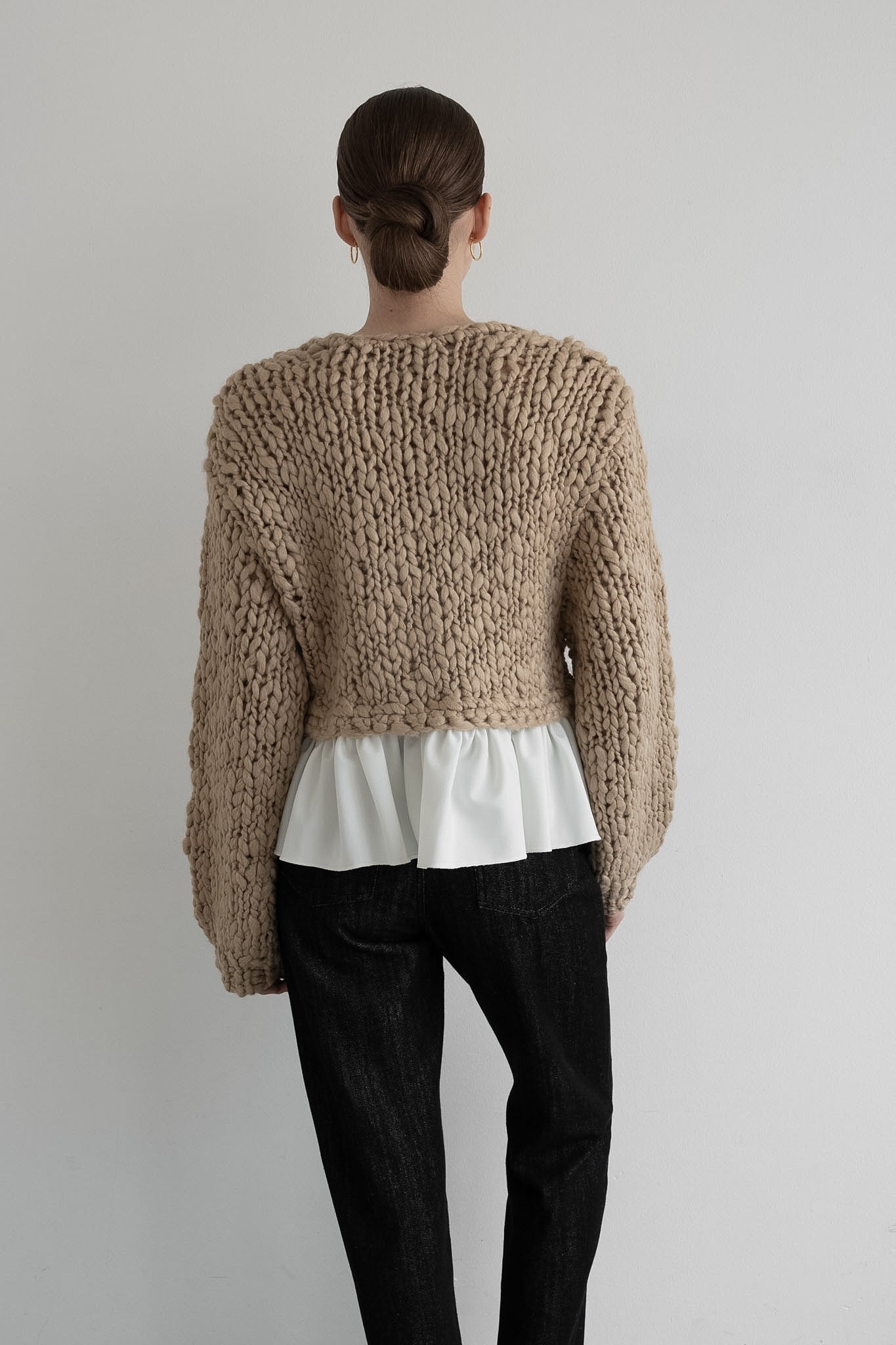 frill hand knit cardigan