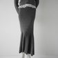 lace hem cable knit