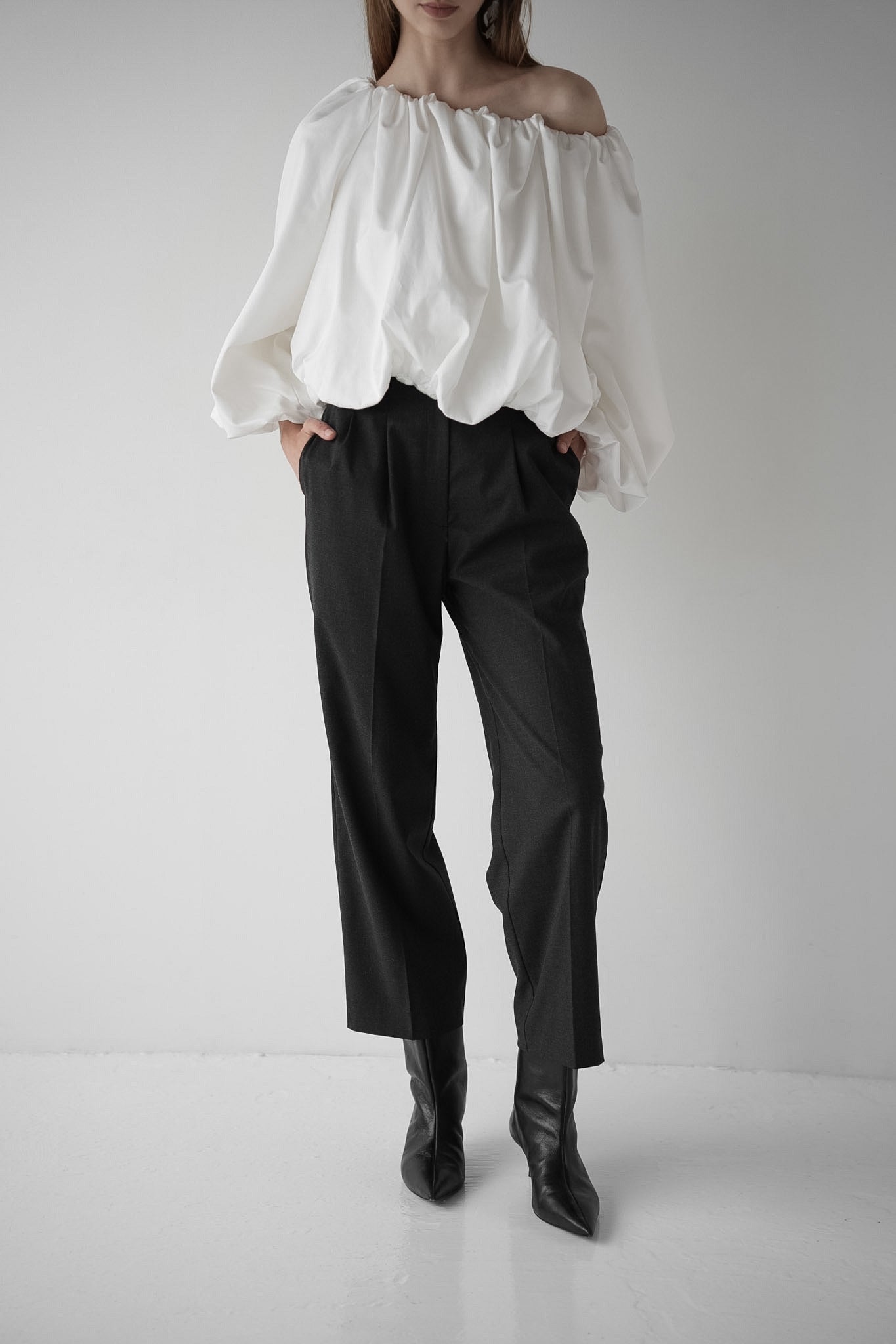 mannish tuck slacks