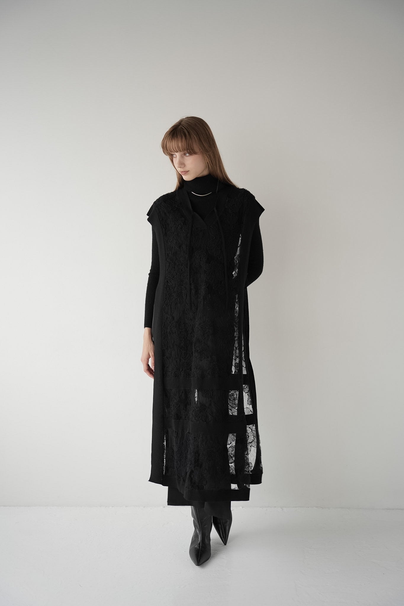 flower lace sheer vest