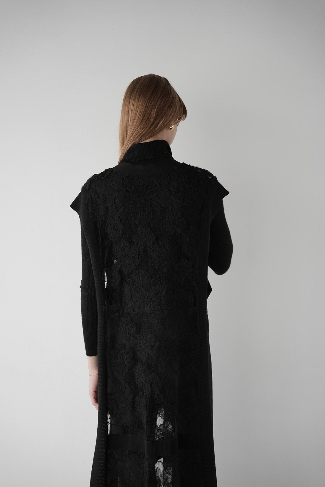 flower lace sheer vest