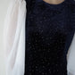 velour dot long dress