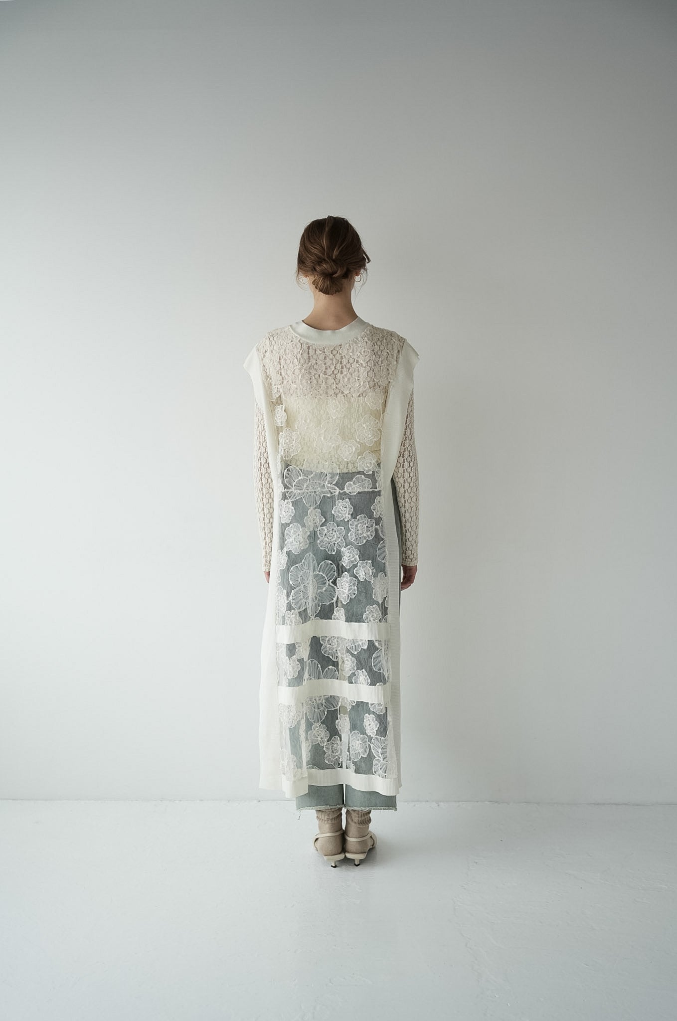 flower lace sheer vest