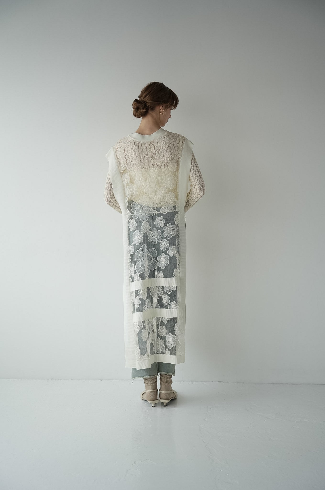 flower lace sheer vest