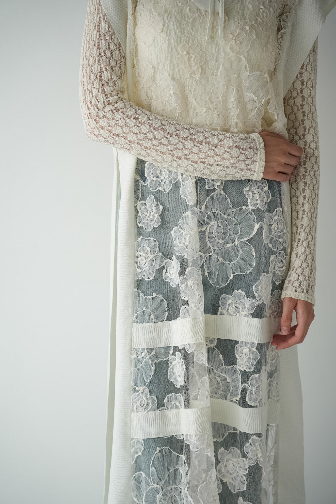 flower lace sheer vest