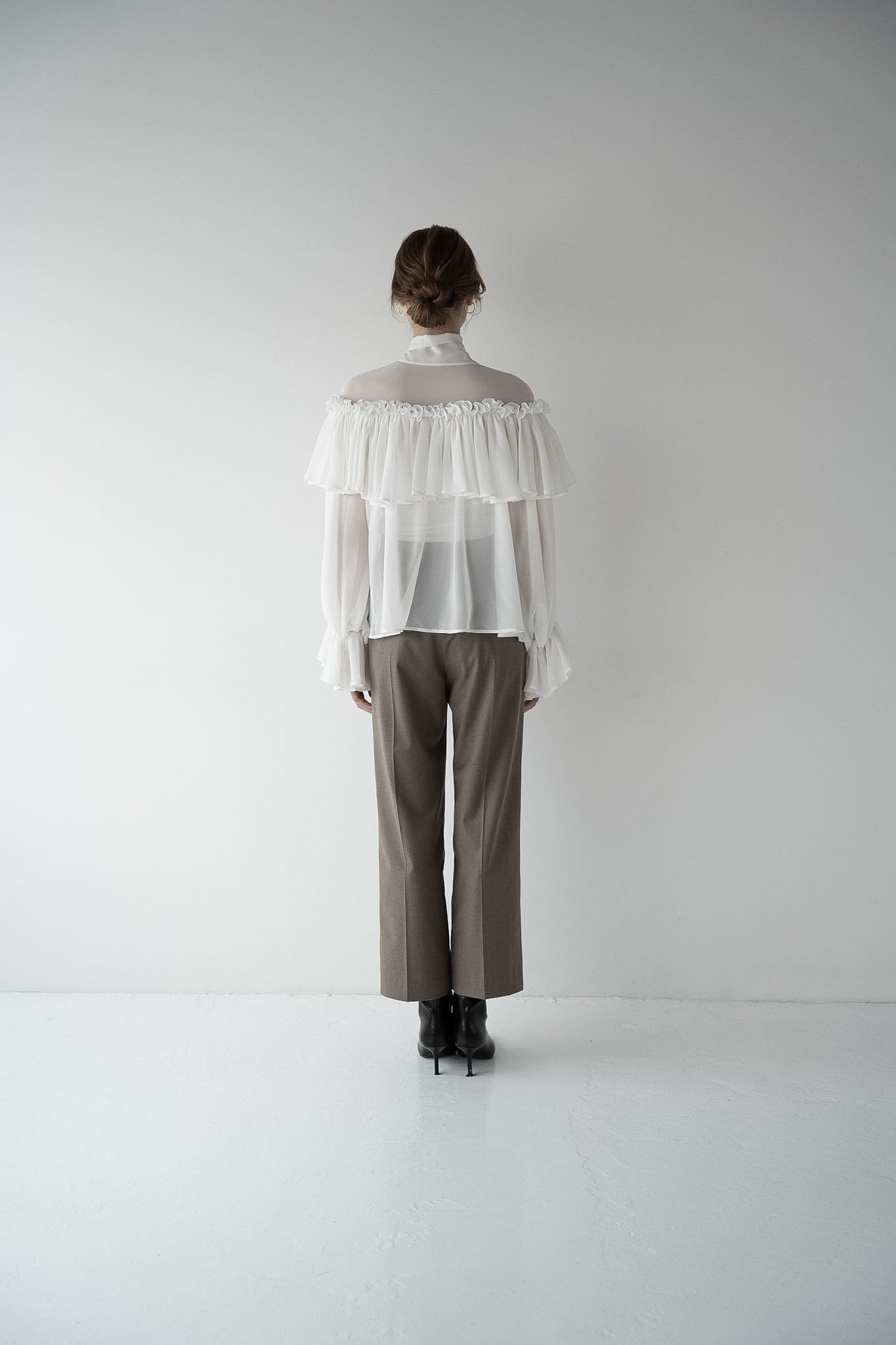 bowtie ruffle blouse