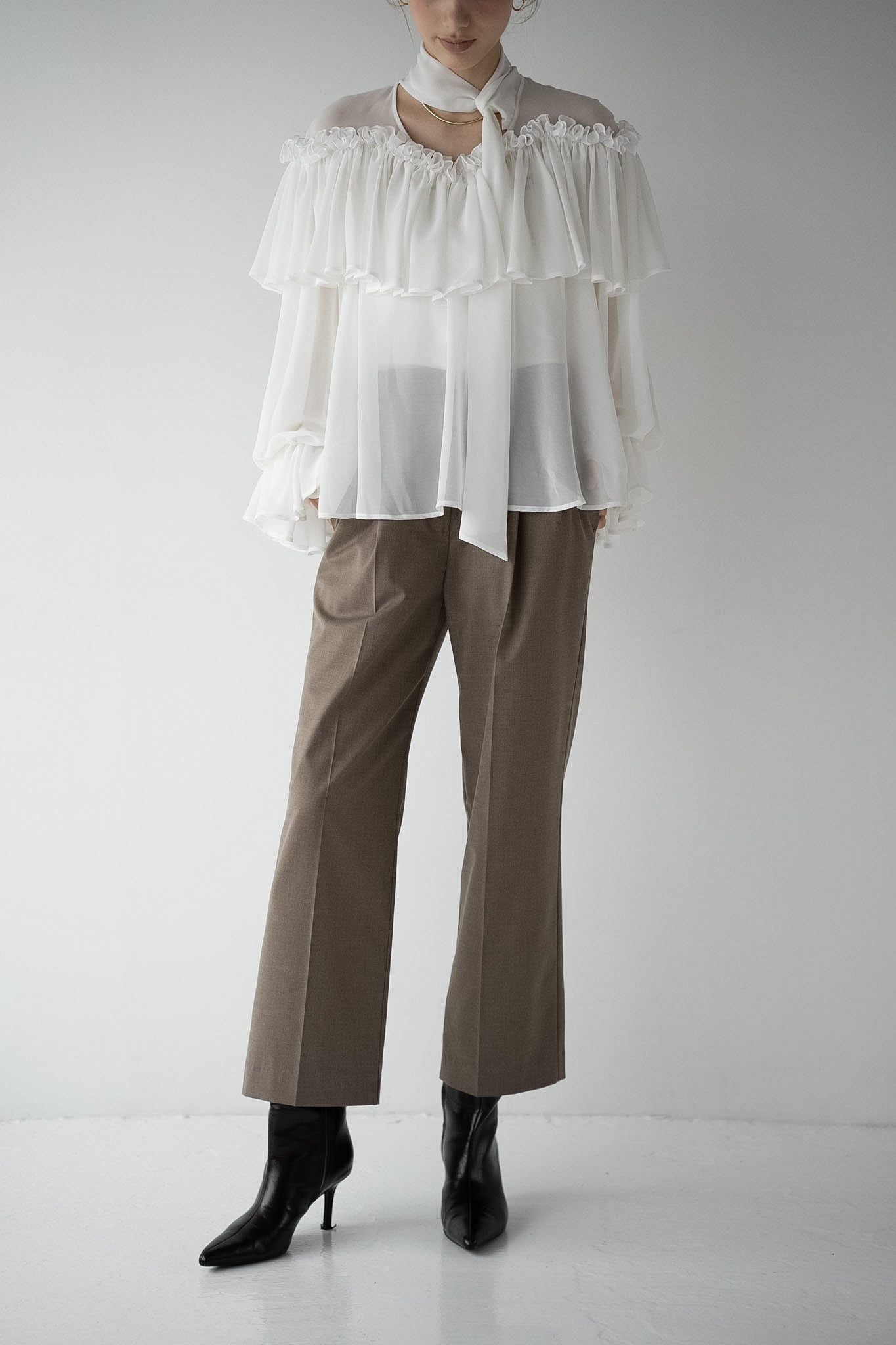 mannish tuck slacks