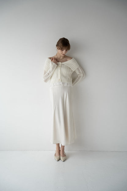 lace hem cable knit