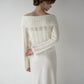 lace hem cable knit