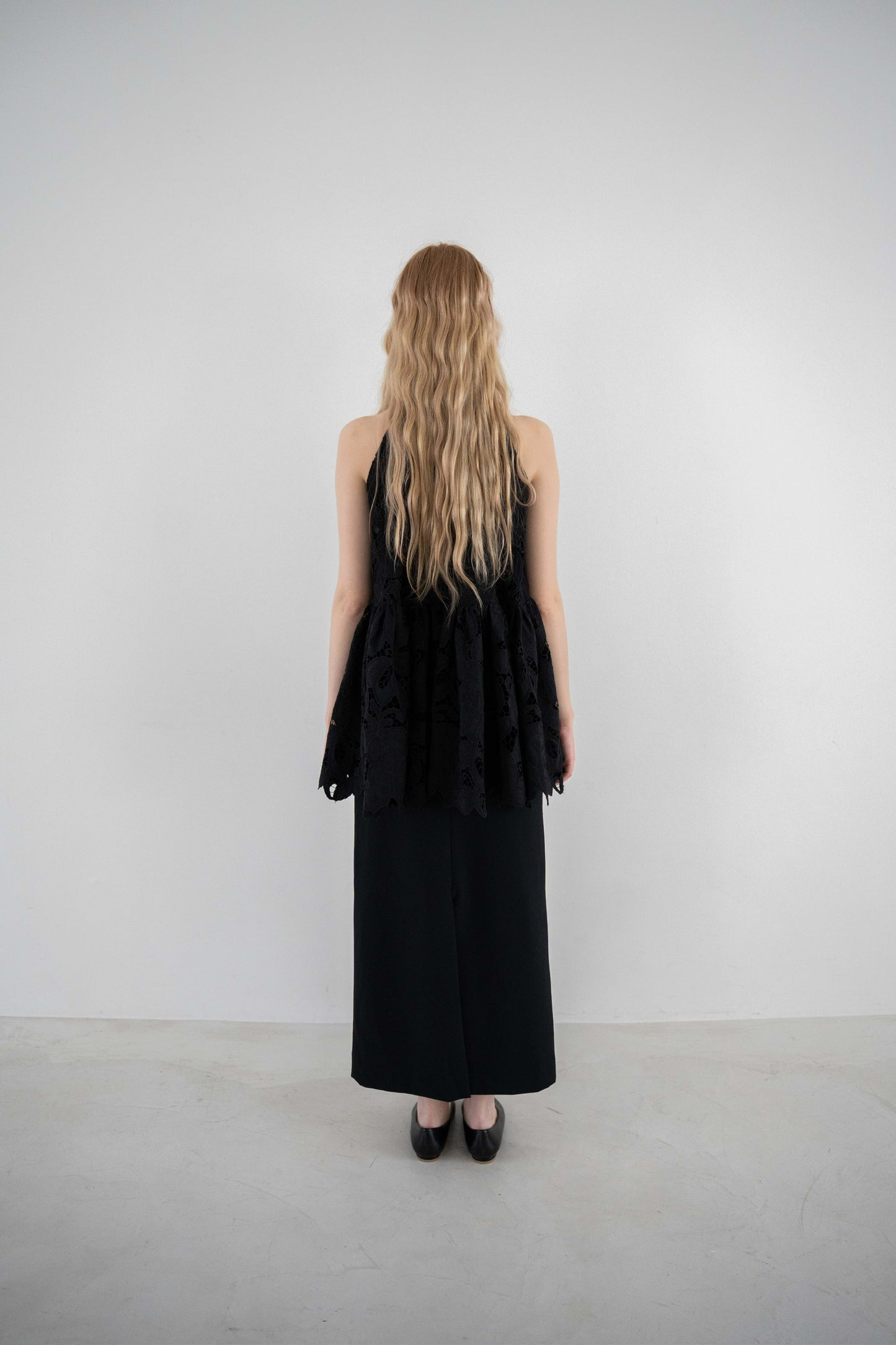 flower lace gather tops