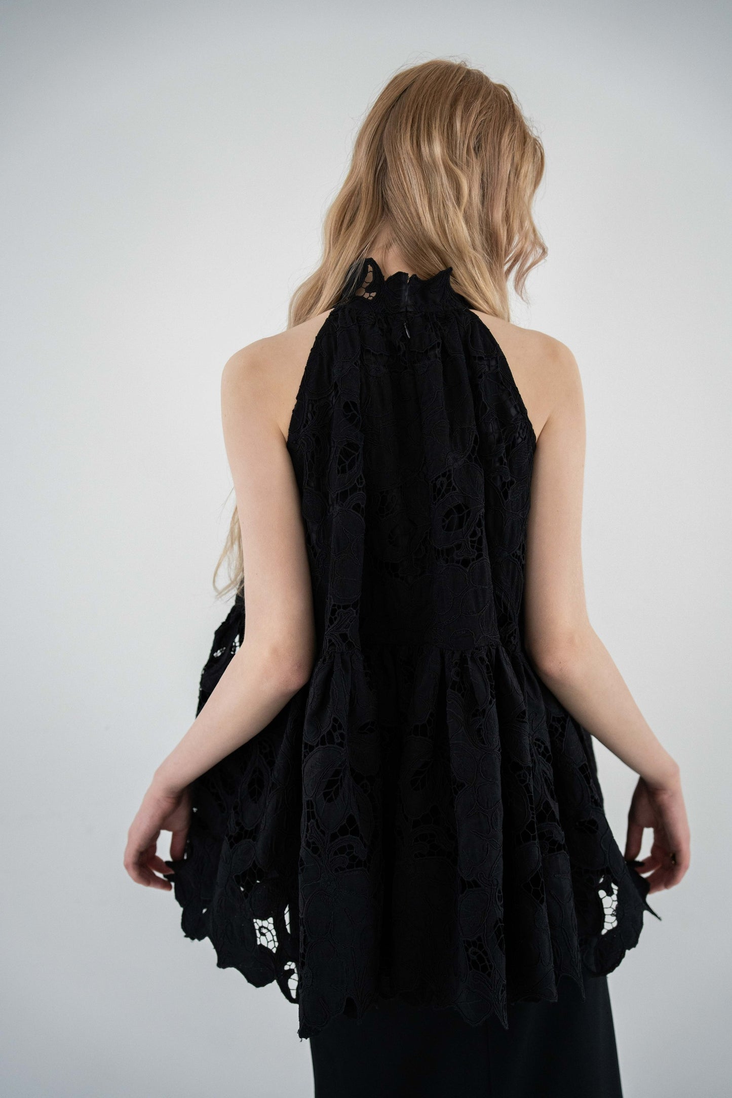 flower lace gather tops