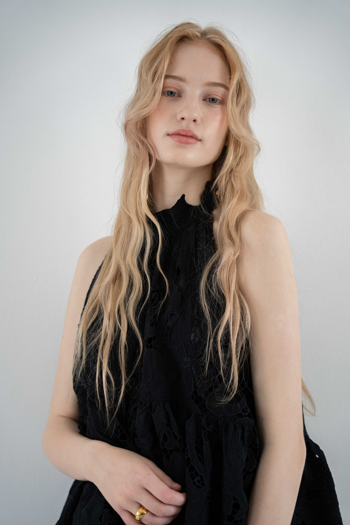 flower lace gather tops