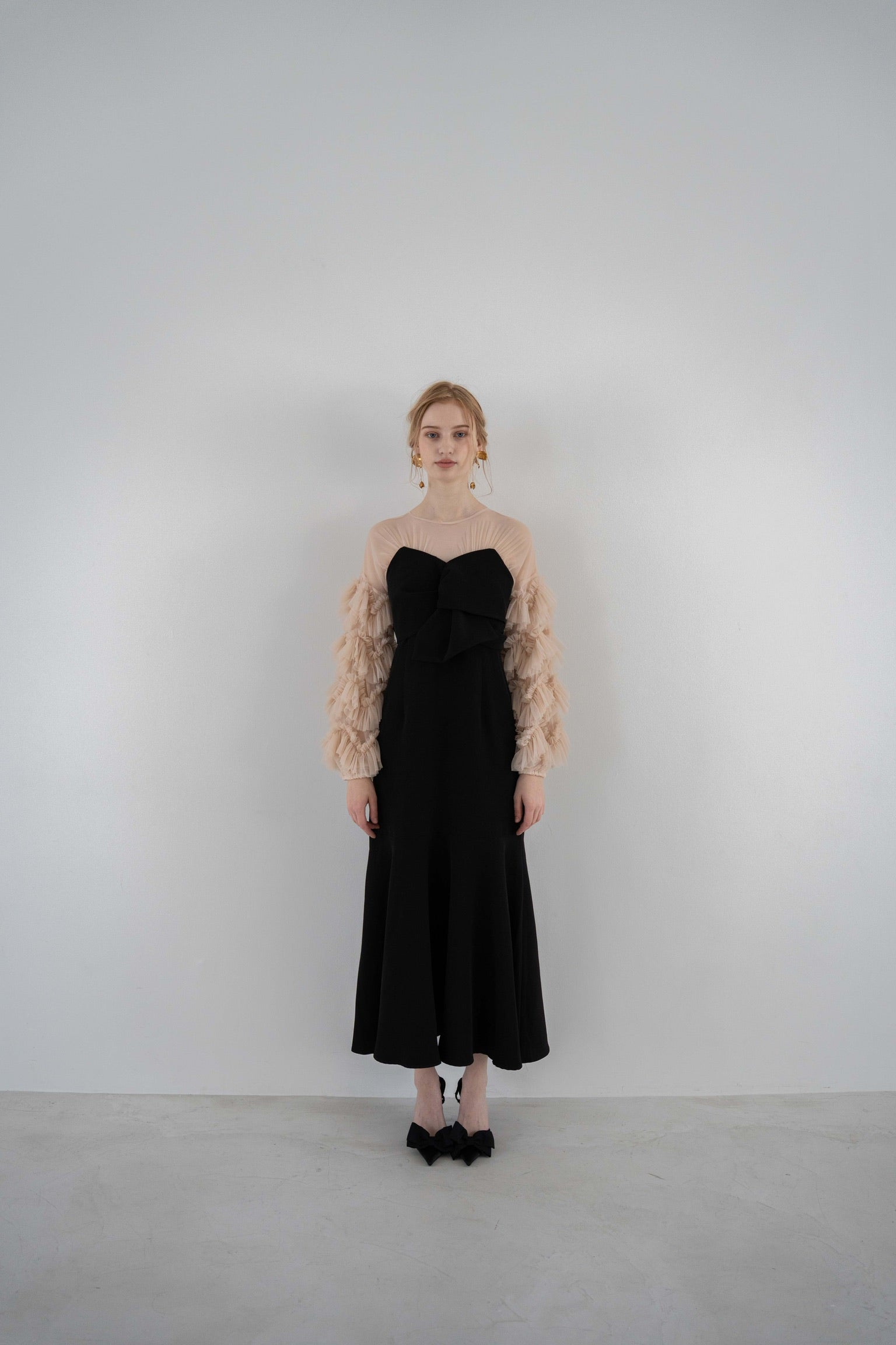 sheer tulle sleeve dress – Acka online store