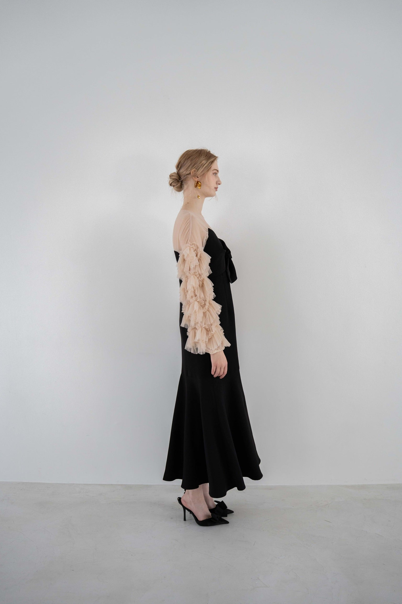 sheer tulle sleeve dress – Acka online store