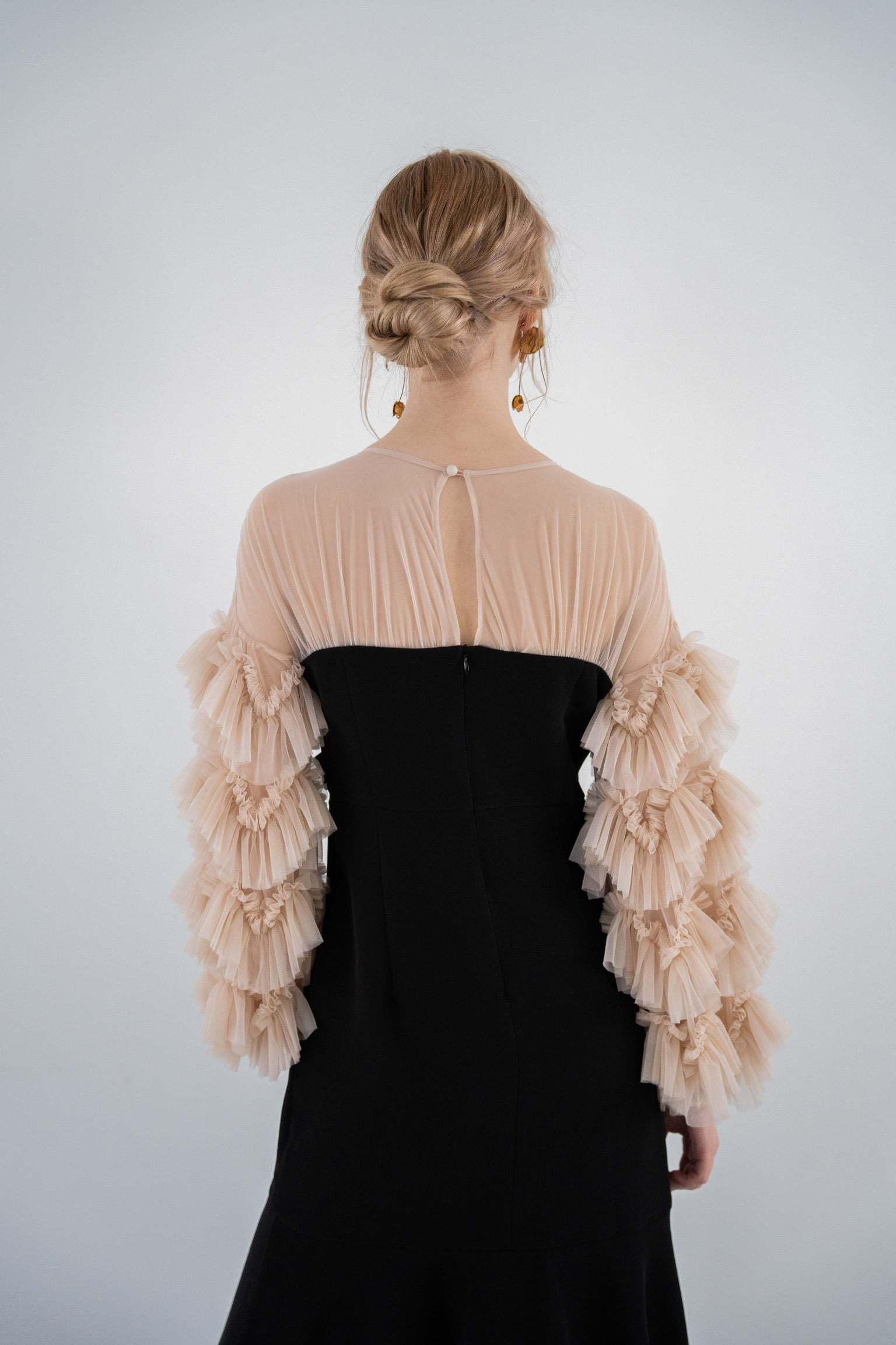 sheer tulle sleeve dress – Acka online store