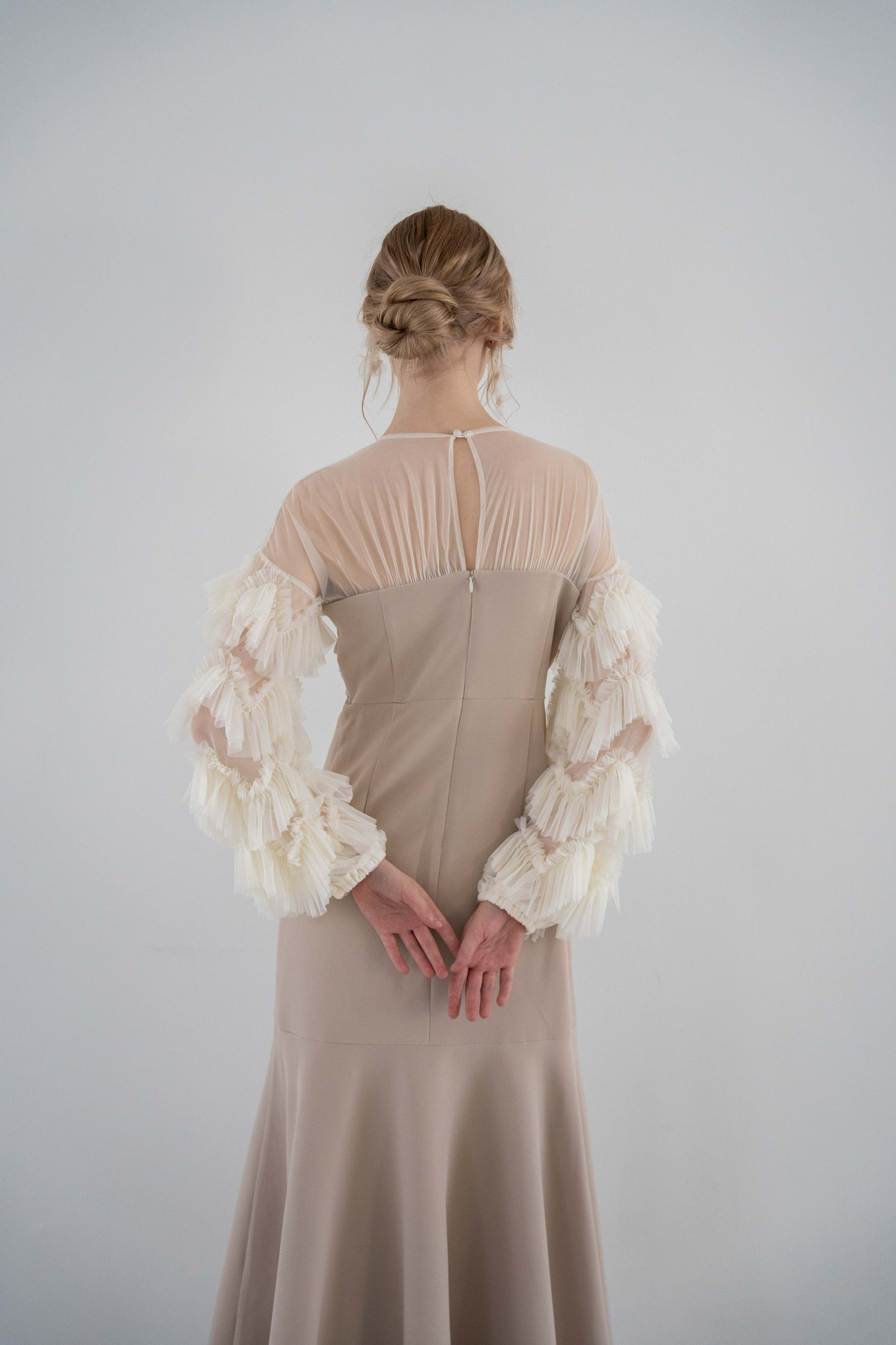 sheer tulle sleeve dress – Acka online store