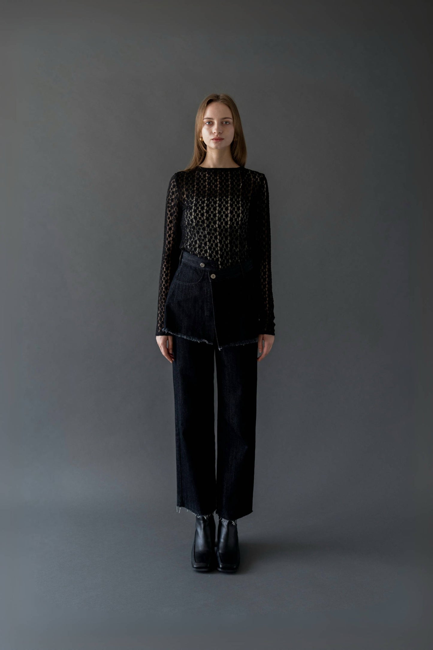 over skirt denim pants