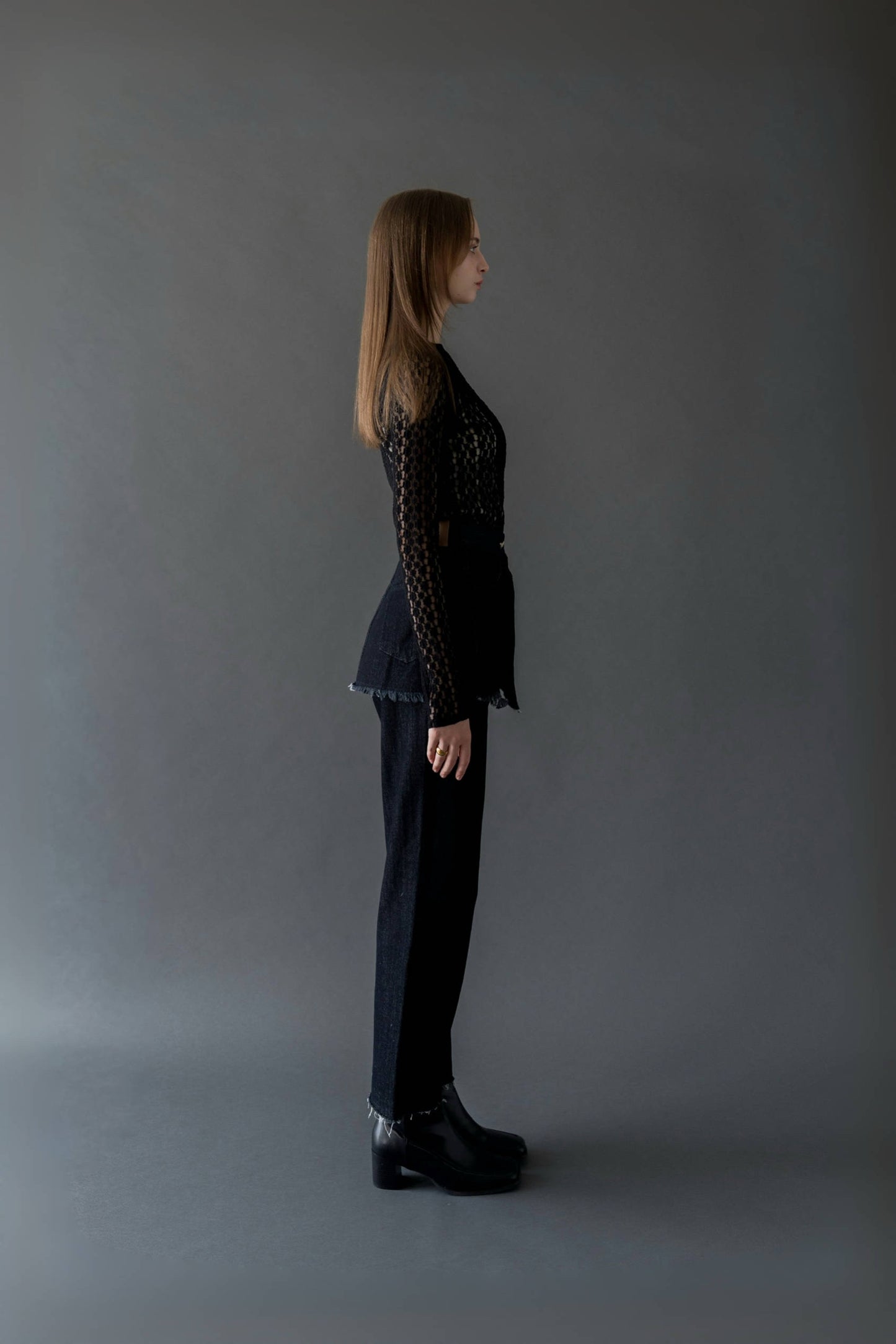 over skirt denim pants