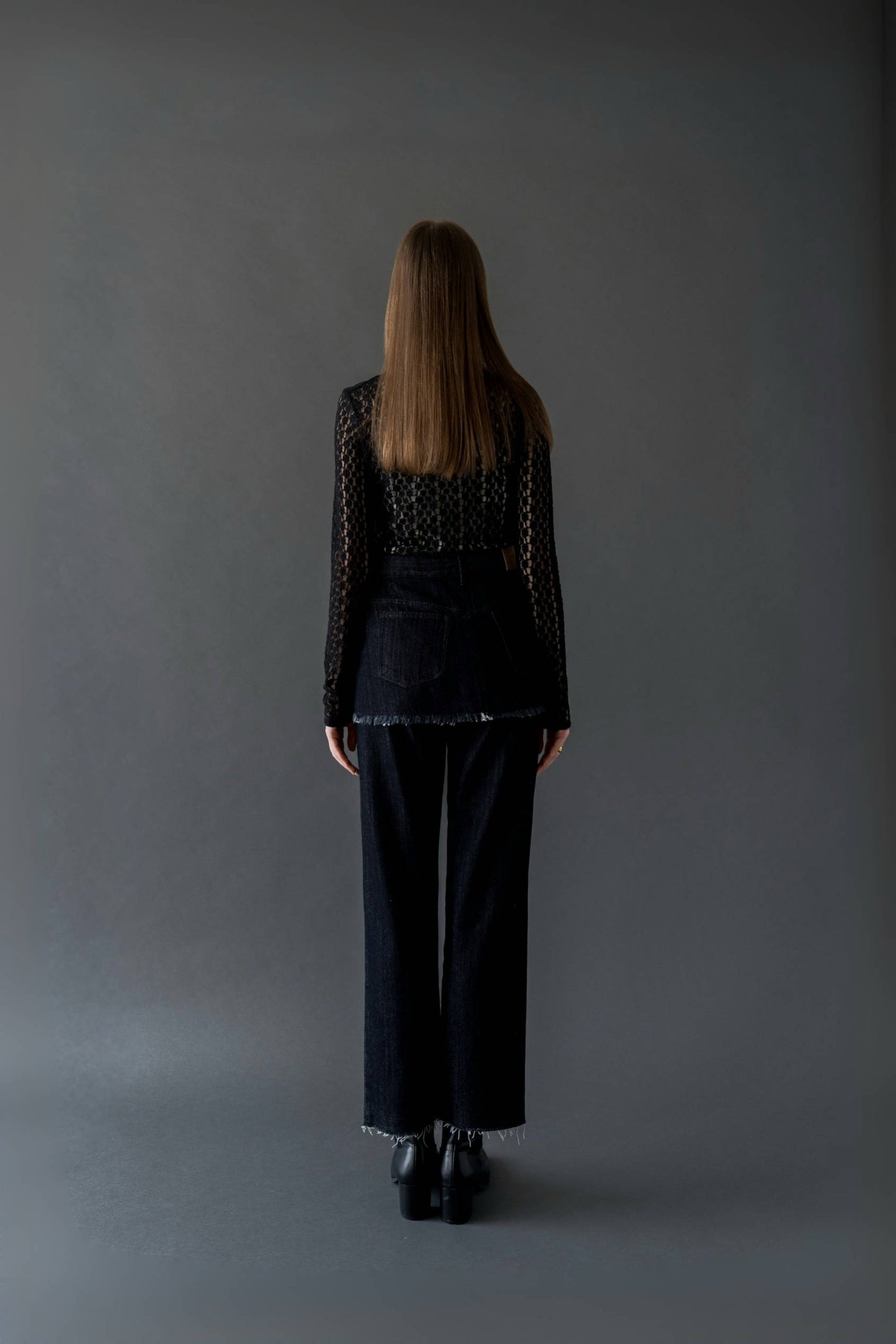 over skirt denim pants